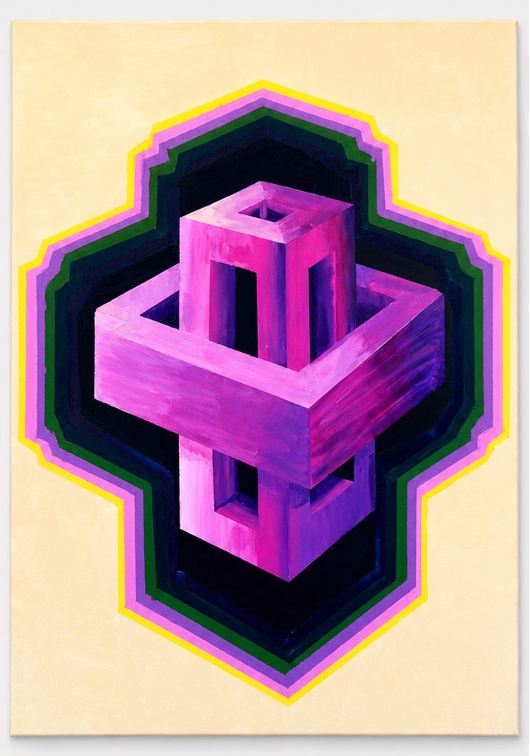 Cubes croisé, acrylique sur toile