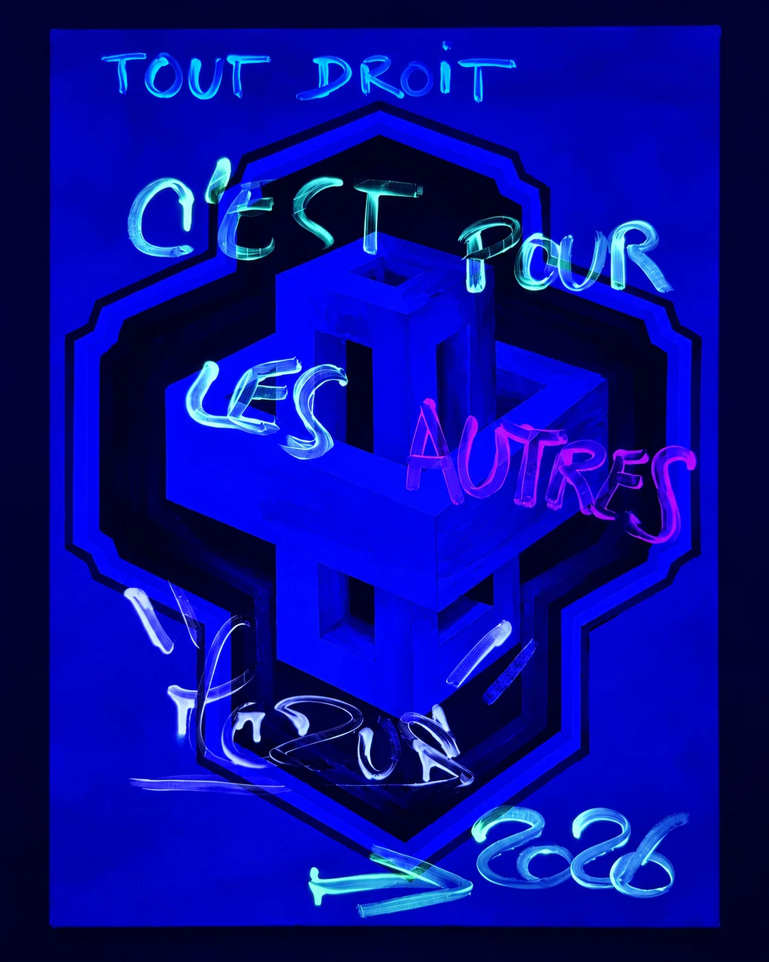 Cubes croisé sous lumière UV